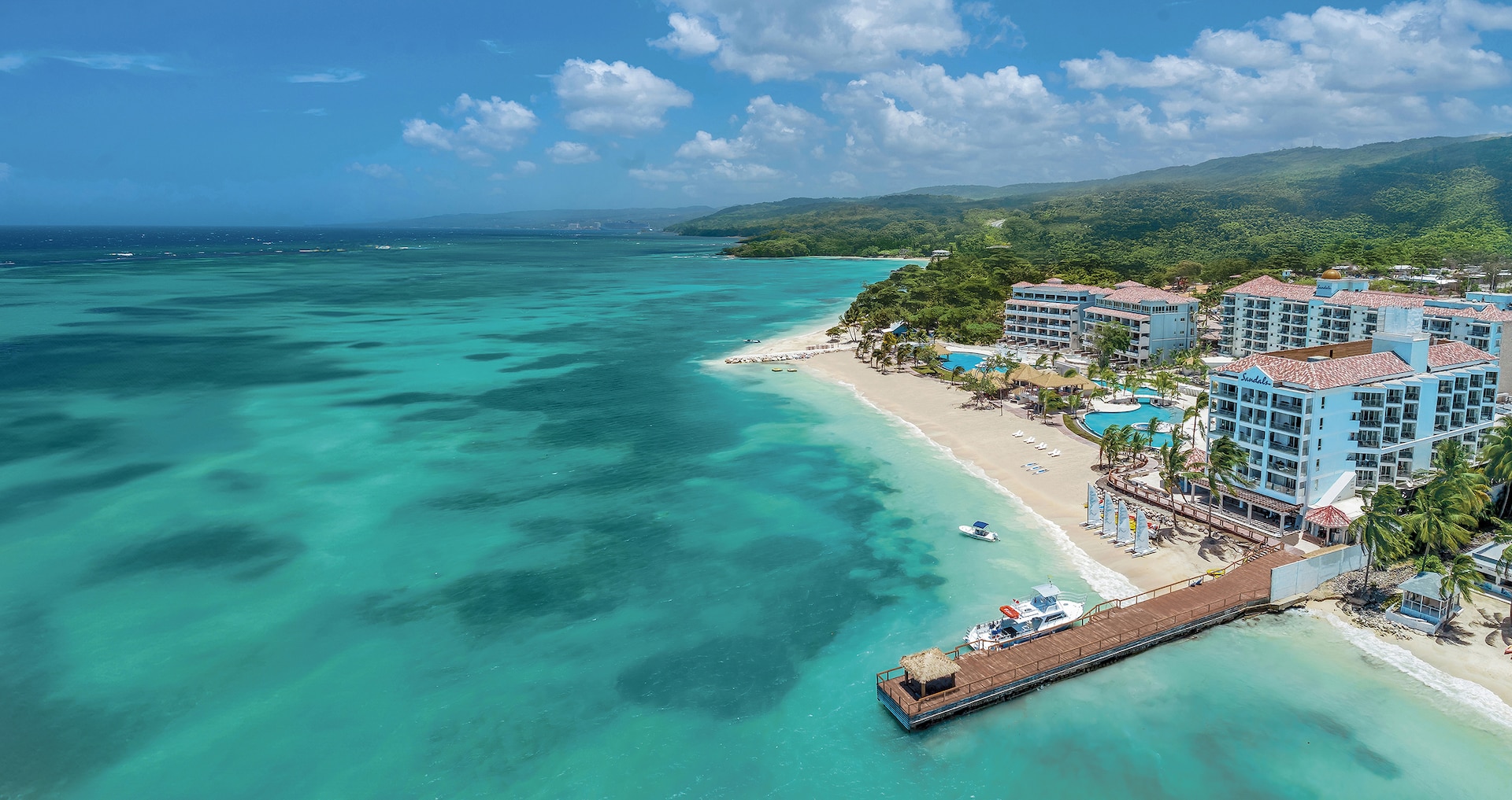 Sandals Dunn’s River resort and beachfront in Ocho Rios, Jamaica